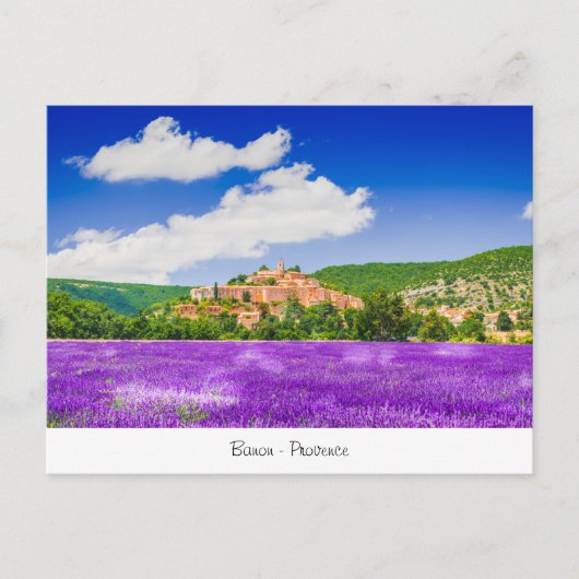 Briefkaart met lavendel in Banon Provence (Voorkant)