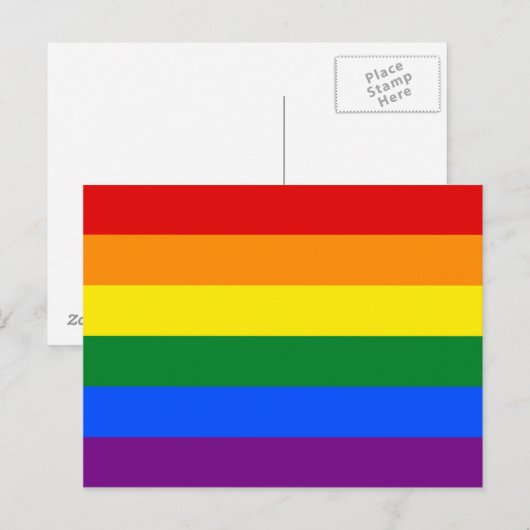 Briefkaart met LGBT Rainbow Flag (Voorkant / Achterkant)