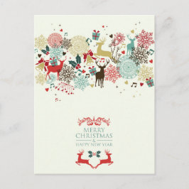 Briefkaart met liefdadig Vintage-kerstmis