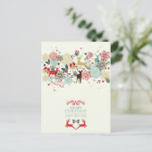 Briefkaart met liefdadig Vintage-kerstmis (Staand voorkant)