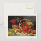 Briefkaart met mandje aardbeien (Voorkant / Achterkant)