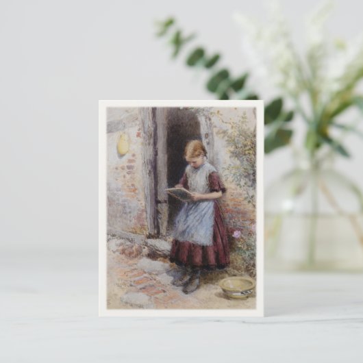 Briefkaart met mangschilderschilfers (Staand voorkant)