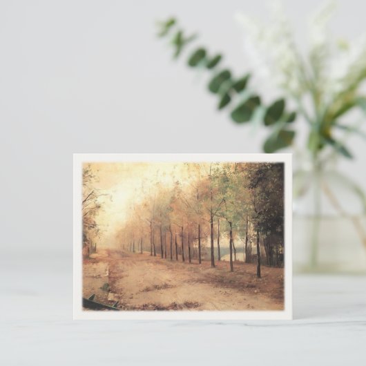 Briefkaart met Marie Bashkirtseff schilderen (Staand voorkant)