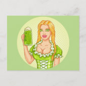  briefkaart met meisje en bier (Voorkant)