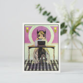 Briefkaart met -meisjeslezing (Staand voorkant)