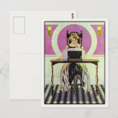 Briefkaart met -meisjeslezing (Voorkant / Achterkant)