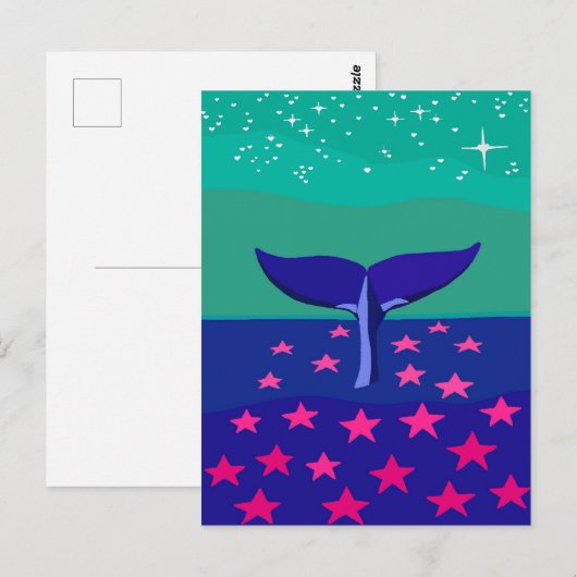 Briefkaart met mooi afbeelding walvis (Voorkant / Achterkant)