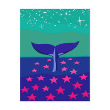 Briefkaart met mooi afbeelding walvis