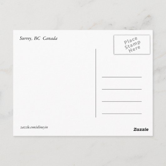 briefkaart met mooie kersen bloesem (Achterkant)