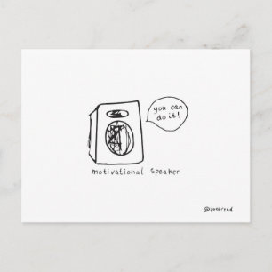briefkaart met motivatie luidspreker