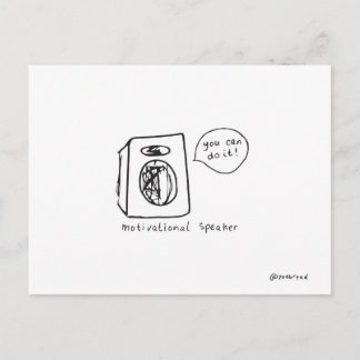 briefkaart met motivatie luidspreker