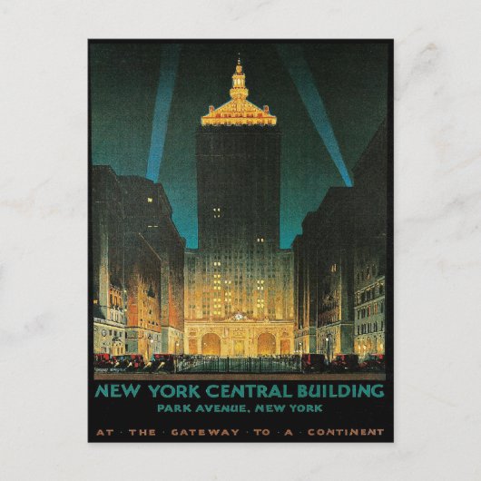 Briefkaart met  New York Central Print (Voorkant)