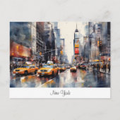 Briefkaart met New York City, beschilderd landscha (Voorkant)