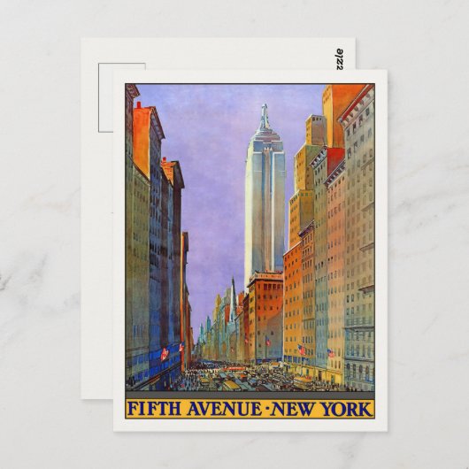 Briefkaart met  New York Poster Print (Voorkant / Achterkant)