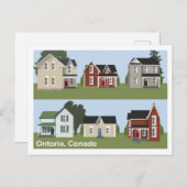 Briefkaart met Ontario Victoriaans woningen (Voorkant / Achterkant)