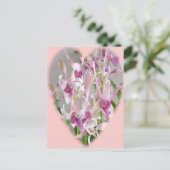 briefkaart met orchidee hart (Staand voorkant)