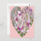briefkaart met orchidee hart (Voorkant / Achterkant)