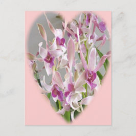 briefkaart met orchidee hart