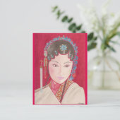 Briefkaart met originele kunst van de Chinese dans (Staand voorkant)