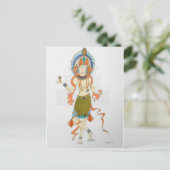 Briefkaart met originele kunst van een hindoe godi (Staand voorkant)