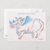 Briefkaart met originele kunst van gestileerde rhi (Voorkant / Achterkant)