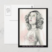 Briefkaart met originele kunst van Gloria Swanson (Voorkant / Achterkant)
