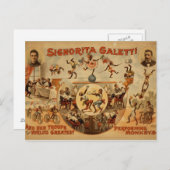 Briefkaart met oud Circus Poster (Voorkant / Achterkant)