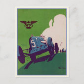 Briefkaart met oude raceauto (Voorkant)