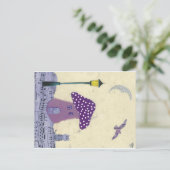 Briefkaart met paddenstoel, Lamp Post, Kat (Staand voorkant)