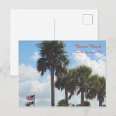 Briefkaart met palmbomen op het strand (Voorkant / Achterkant)