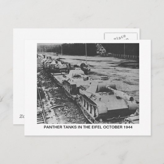 BRIEFKAART MET PANTHERTANKS IN HET EIFEL (Voorkant / Achterkant)
