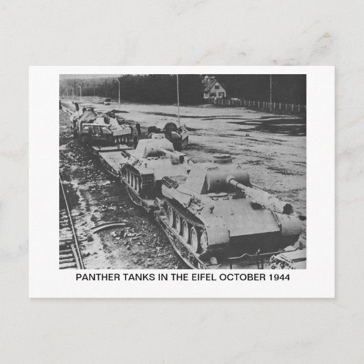 BRIEFKAART MET PANTHERTANKS IN HET EIFEL (Voorkant)
