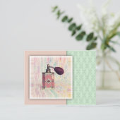Briefkaart met parfumflesje (Staand voorkant)