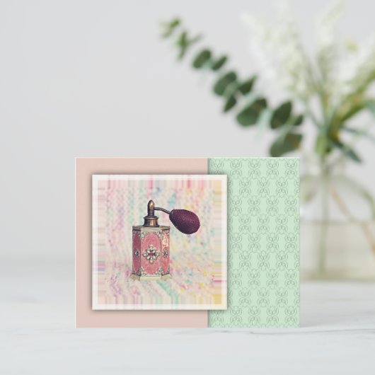Briefkaart met parfumflesje (Staand voorkant)