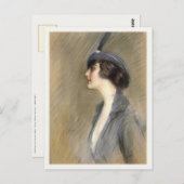 Briefkaart met Paul Cesar Helleu schilderen (Voorkant / Achterkant)