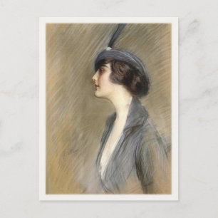 Briefkaart met Paul Cesar Helleu schilderen