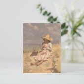 Briefkaart met Paul Peel schilderen (Staand voorkant)