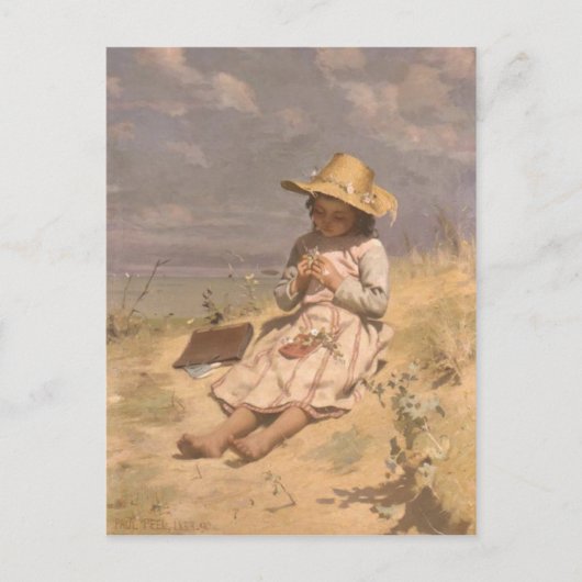 Briefkaart met Paul Peel schilderen (Voorkant)