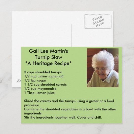 Briefkaart met pees (Voorkant / Achterkant)