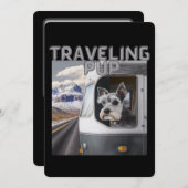 Briefkaart met platte feestdag voor reizen (Voorkant / Achterkant)