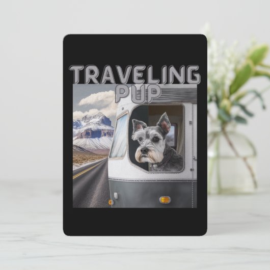 Briefkaart met platte feestdag voor reizen (Staand voorkant)