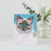 Briefkaart met portret voor blauw-ragdoll (Staand voorkant)