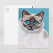 Briefkaart met portret voor blauw-ragdoll (Voorkant / Achterkant)