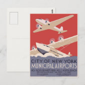 Briefkaart met Poster op de luchthaven (Voorkant / Achterkant)