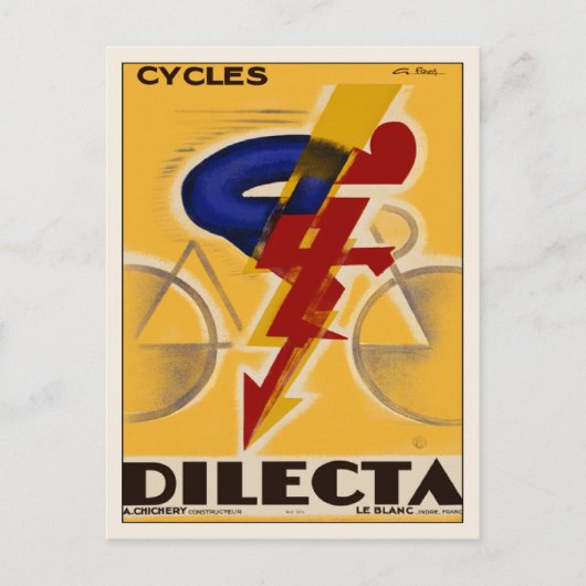 Briefkaart met  Poster voor fietsen (Voorkant)