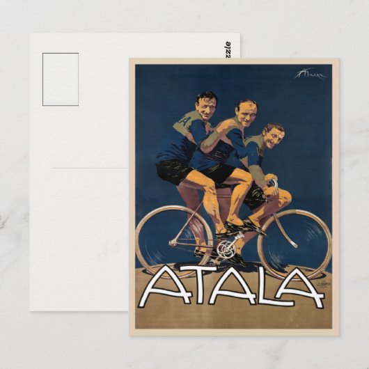 Briefkaart met  Poster voor fietsen (Voorkant / Achterkant)