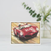 Briefkaart met  Poster voor sportauto's (Staand voorkant)