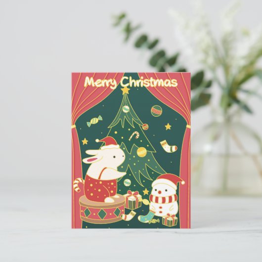 Briefkaart met pretkerkerbunnies (Staand voorkant)