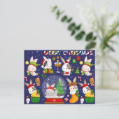 Briefkaart met pretkerkerbunnies (Staand voorkant)
