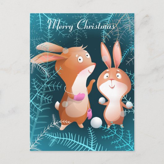 Briefkaart met pretkerkerbunnies (Voorkant)